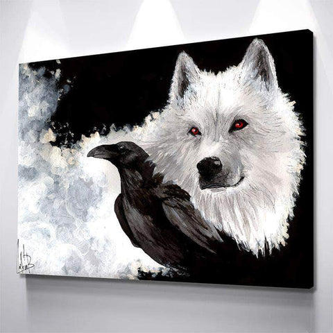 Wolf And Crow Canvas - eBazaart