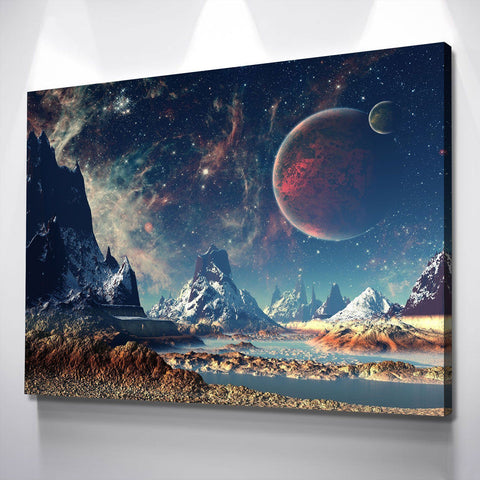 Mountains and Space Canvas - eBazaart