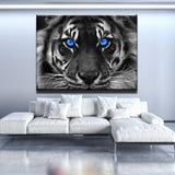 Blue Eyed Tiger Canvas - eBazaart