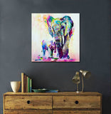 Elephants Mom & Child Canvas - eBazaart