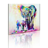 Elephants Mom & Child Canvas - eBazaart