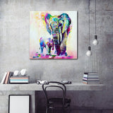 Elephants Mom & Child Canvas - eBazaart