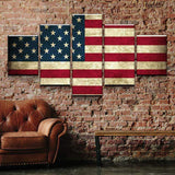 Rustic American Flag Canvas - eBazaart