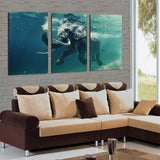 Elephant Swimming Canvas - eBazaart