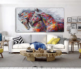 Multicolor Horses Canvas - eBazaart