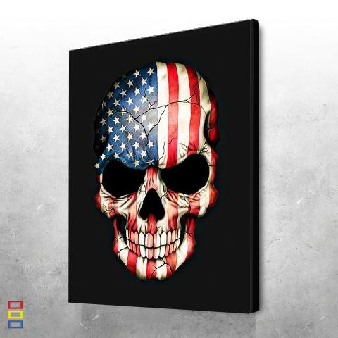 American Skull Canvas - eBazaart