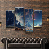 Mountains and Space Canvas - eBazaart