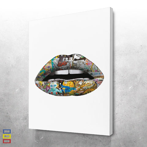 White Graffiti Lips