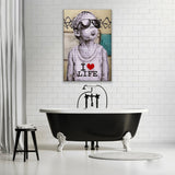 I love life canvas in street art home decor