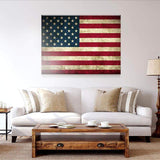 Rustic American Flag Canvas - eBazaart