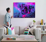 Psychedelic Elephants Canvas - eBazaart