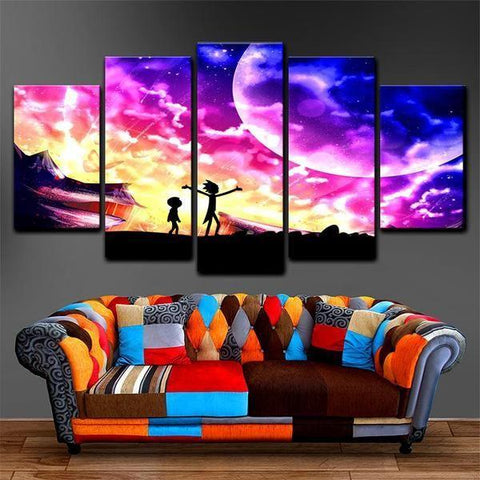 Rick & Morty Clouds Canvas - eBazaart